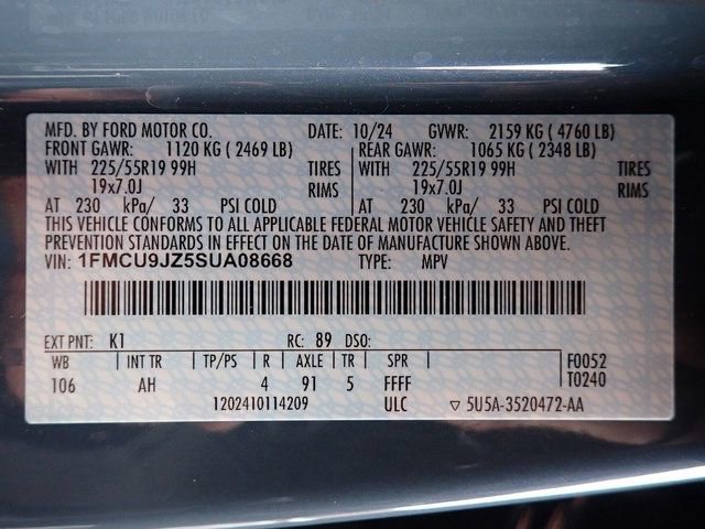 Certified 2025 Ford Escape Platinum w/ Premium Technology Package image 22