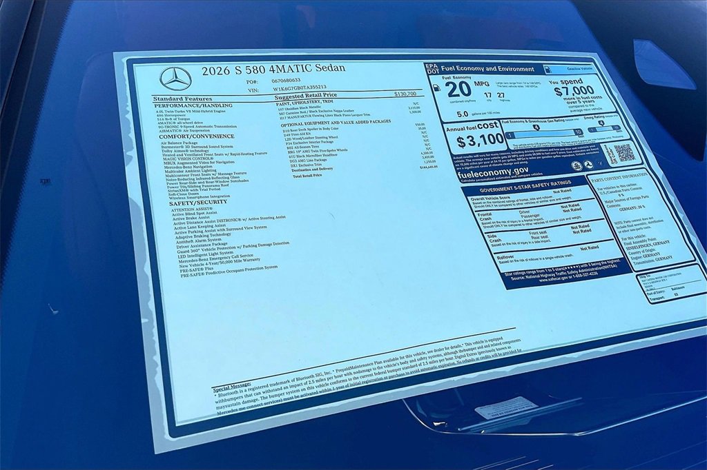 New 2026 Mercedes-Benz S 580 4MATIC Sedan image 13