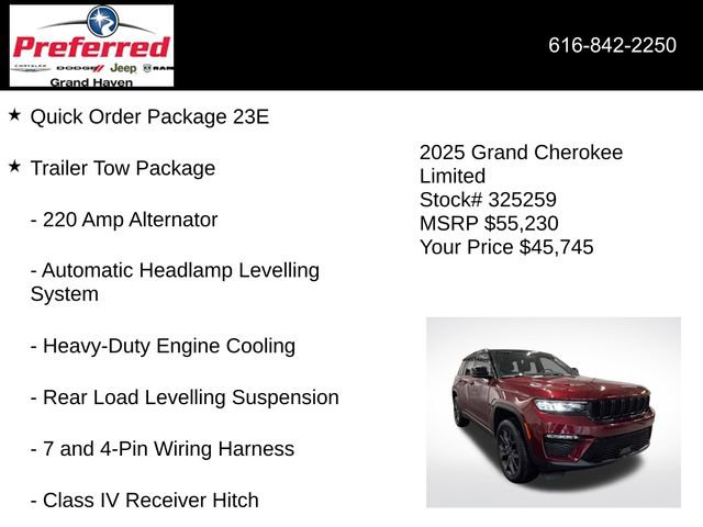 New 2025 Jeep Grand Cherokee Limited w/ Trailer Tow Package image 6