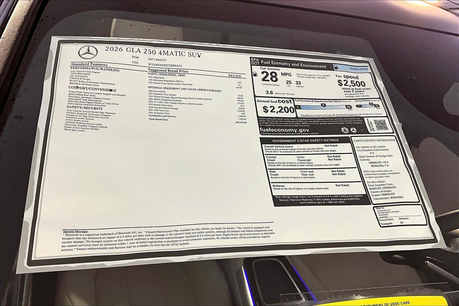 New 2026 Mercedes-Benz GLA 250 4MATIC image 18