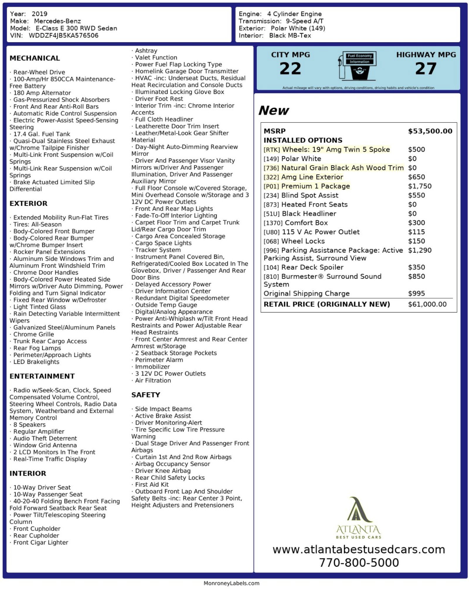 Used 2019 Mercedes-Benz E 300 image 56