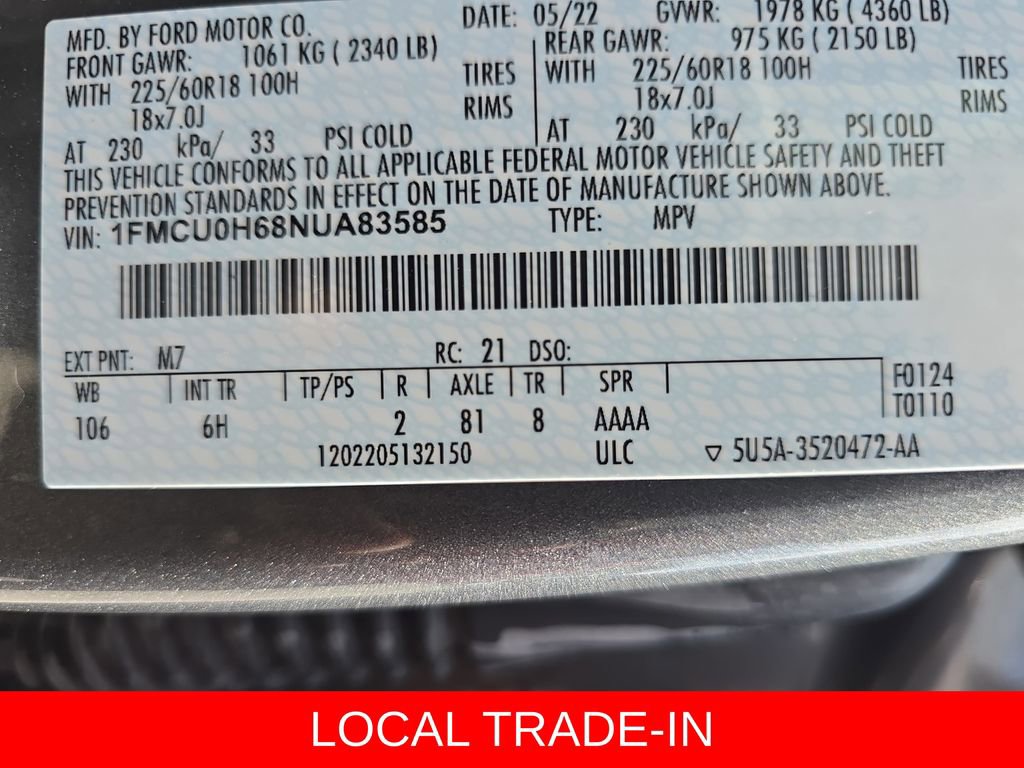 Used 2022 Ford Escape SEL w/ Technology Package image 37