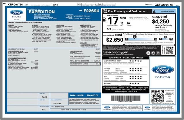 Used 2016 Ford Expedition Limited w/ Equipment Group 301A image 34