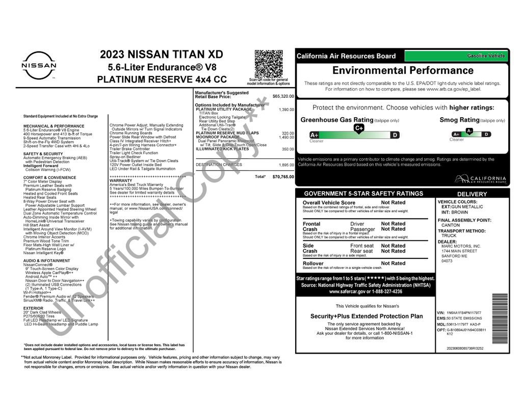 Used 2023 Nissan Titan Platinum Reserve w/ Moonroof Package image 36