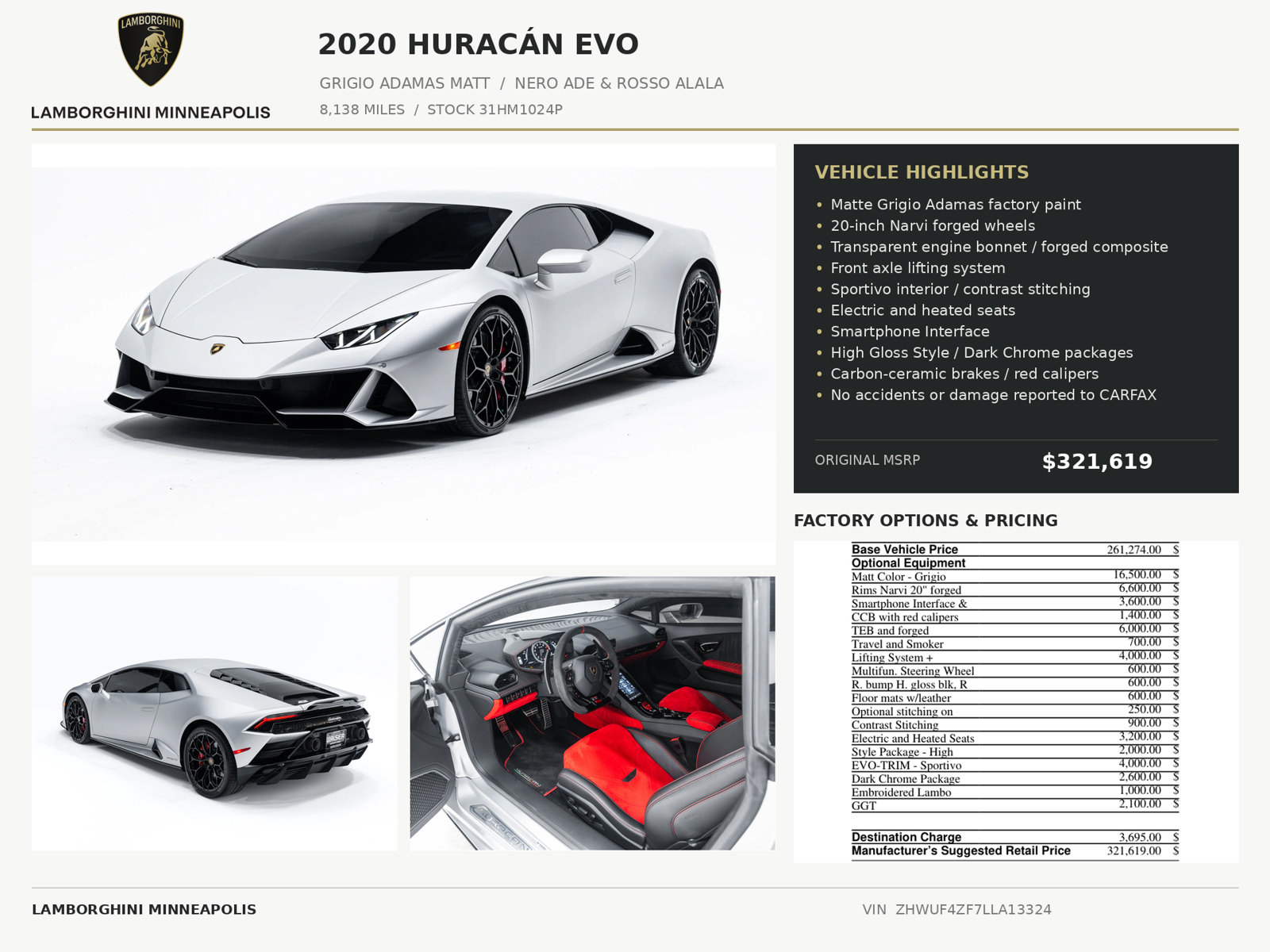 Used 2020 Lamborghini Huracan EVO AWD/4WD image 2