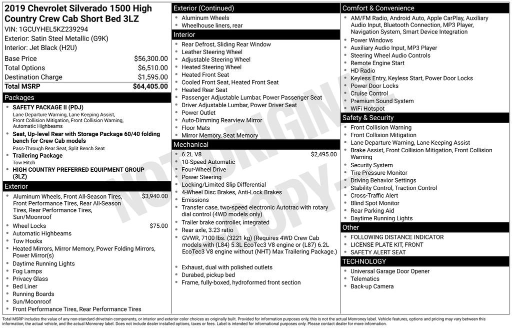 Used 2019 Chevrolet Silverado 1500 High Country image 5