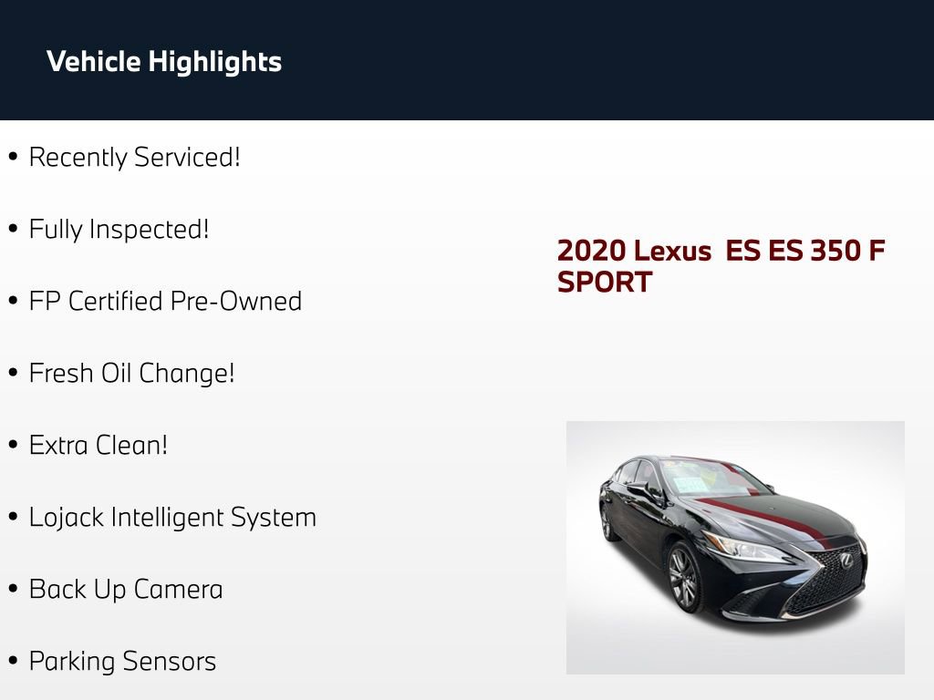 Used 2020 Lexus ES 350 F Sport w/ Accessory Package FWD image 2