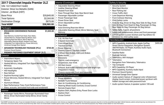 Certified 2017 Chevrolet Impala Premier w/ Enhanced Convenience Package FWD image 40