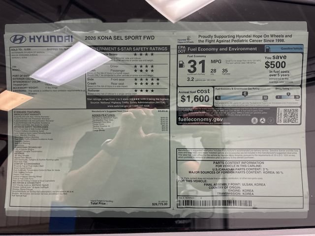 New 2026 Hyundai Kona SEL Sport FWD image 31
