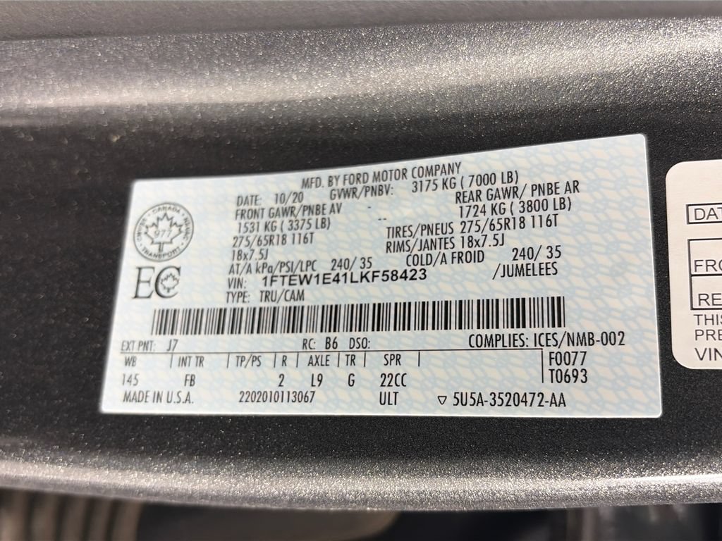 Used 2020 Ford F150 XLT w/ Equipment Group 301A Mid AWD/4WD image 9
