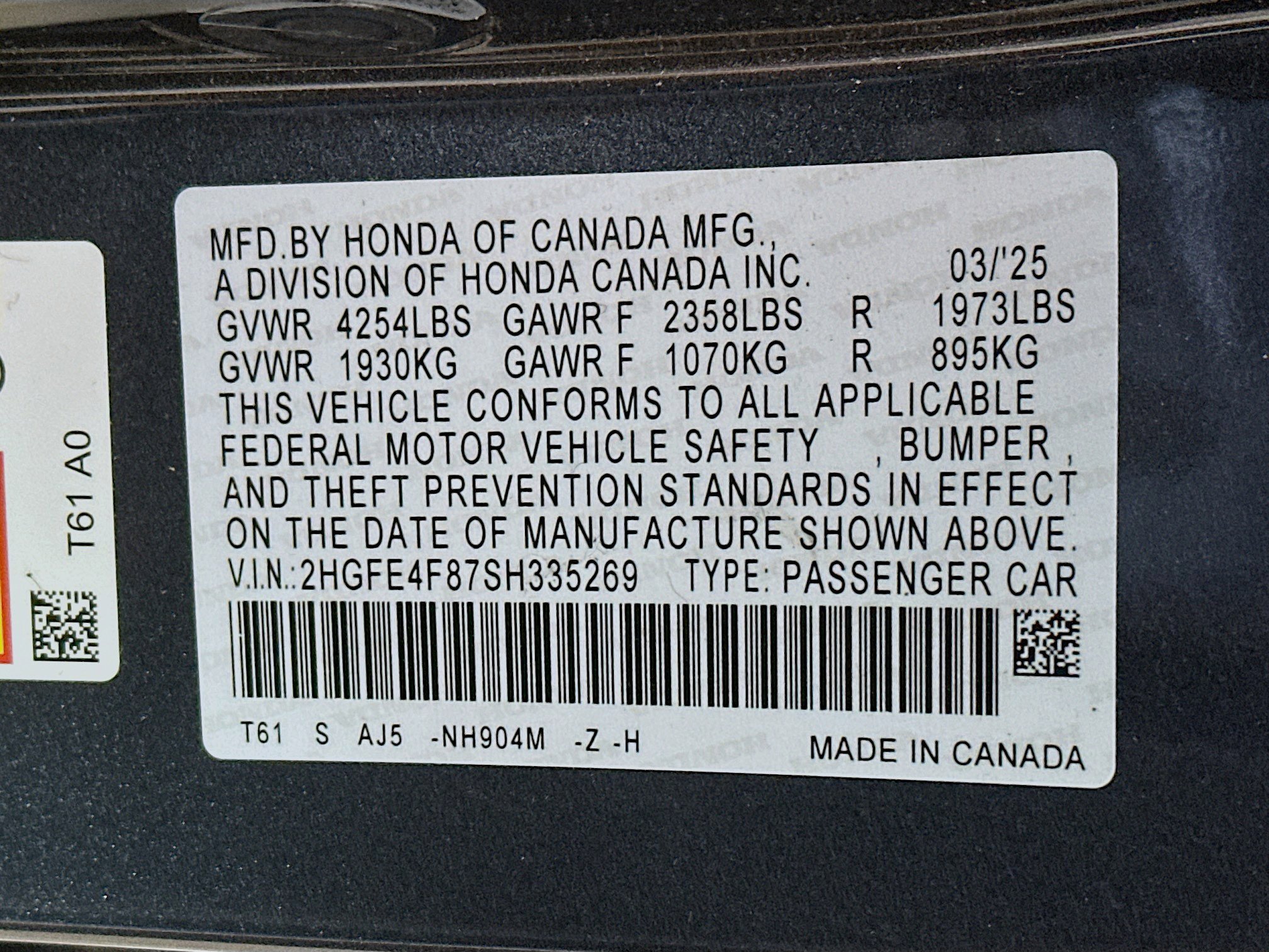 Certified 2025 Honda Civic Sport Touring image 31