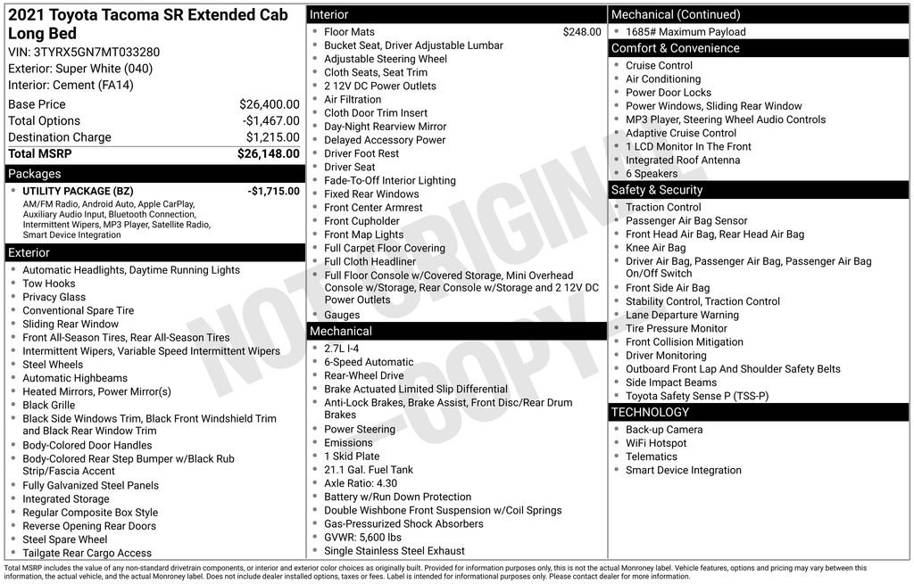 Used 2021 Toyota Tacoma SR image 3