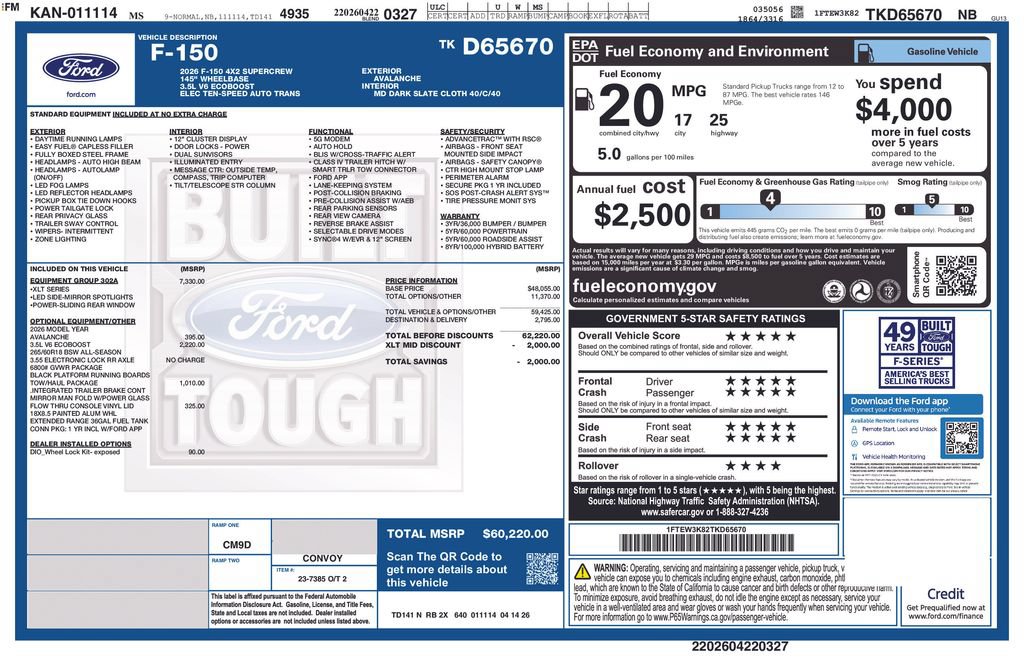 New 2026 Ford F150 XLT w/ Equipment Group 302A MID RWD image 4