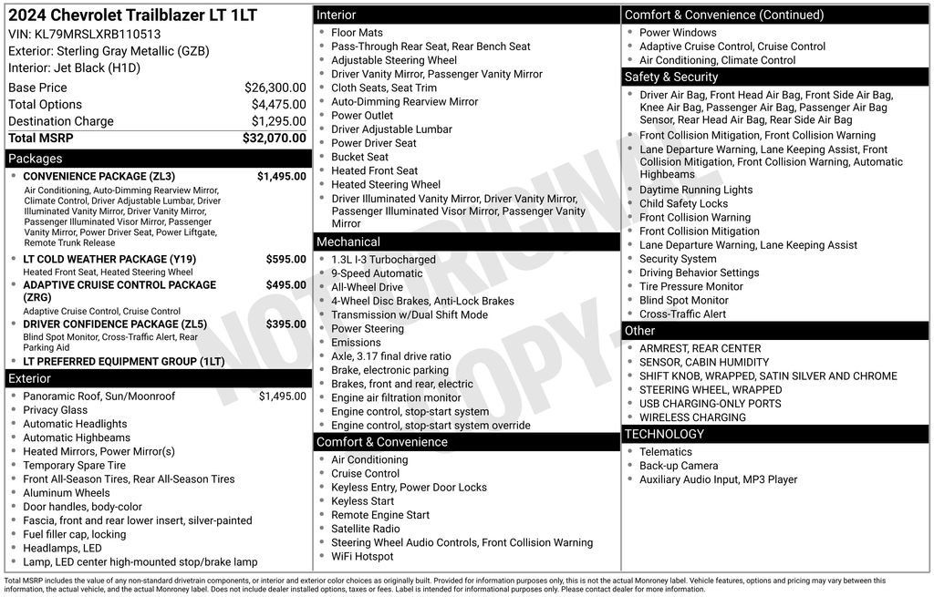 Certified 2024 Chevrolet TrailBlazer LT w/ Convenience Package image 3