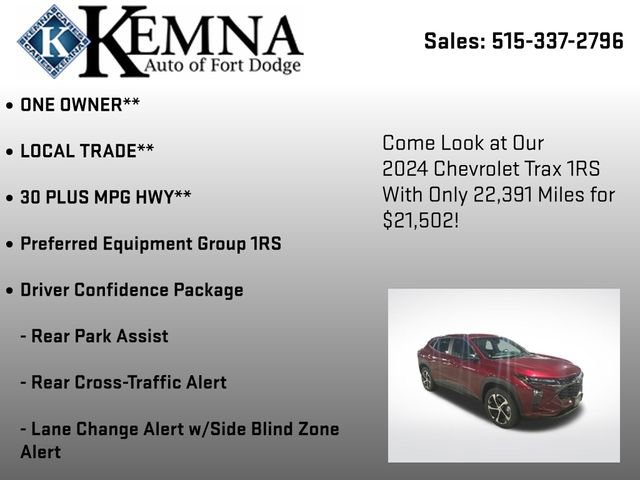 Used 2024 Chevrolet Trax RS w/ Driver Confidence Package image 6