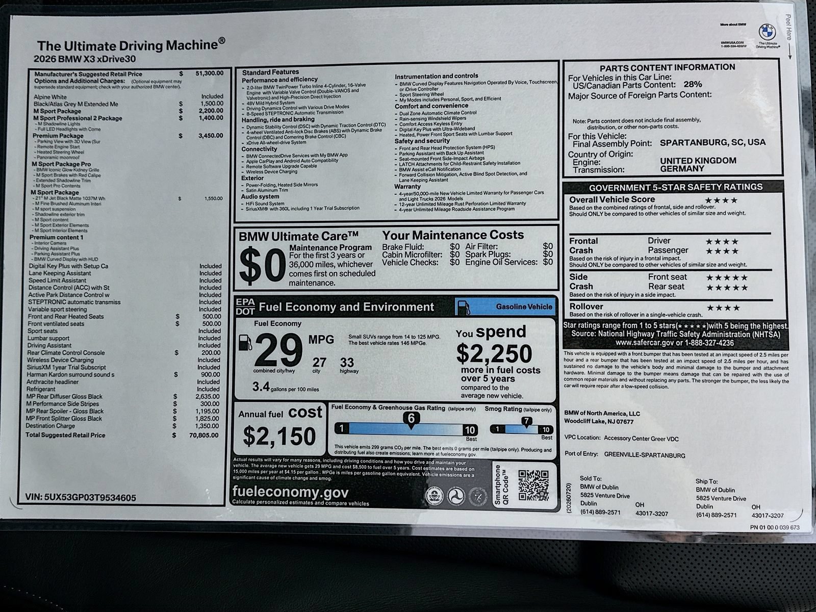 New 2026 BMW X3 xDrive30i w/ Premium Package AWD/4WD image 47
