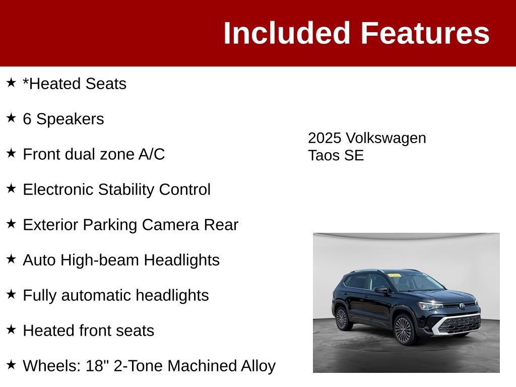 Used 2025 Volkswagen Taos SE FWD image 3