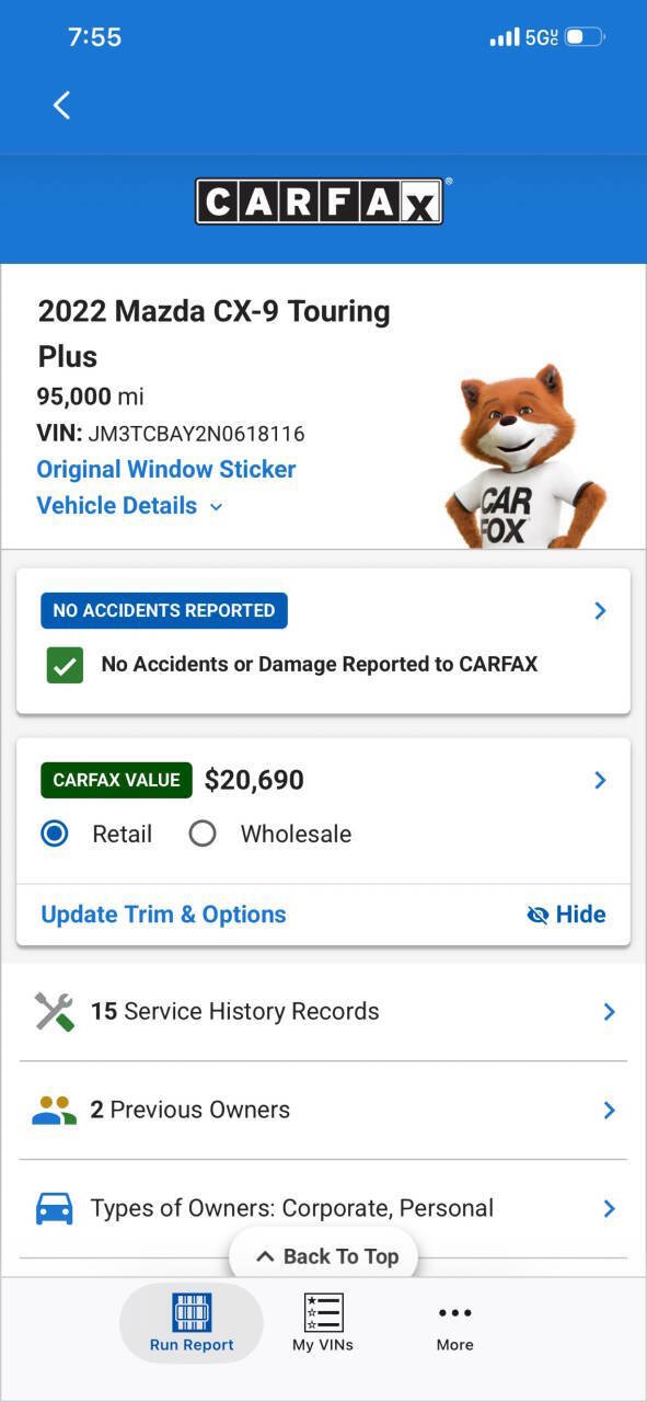 Used 2022 MAZDA CX-9 Touring Plus AWD/4WD image 2
