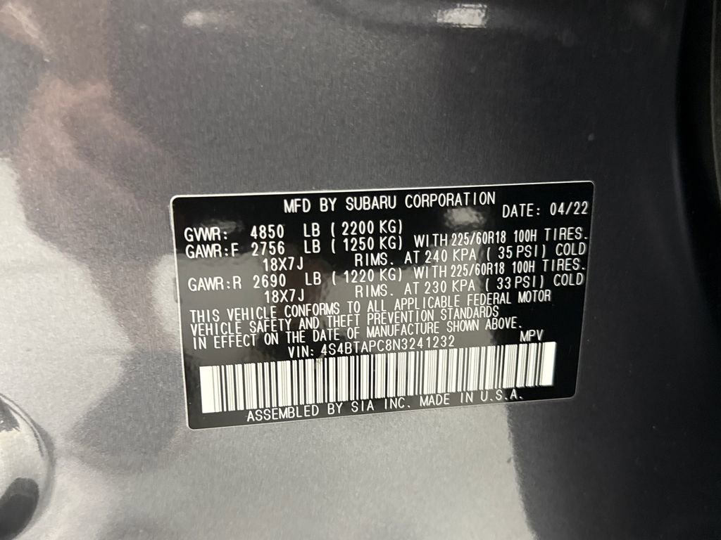 Certified 2022 Subaru Outback Touring AWD/4WD image 27