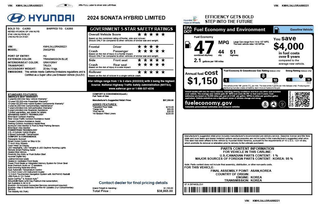 Used 2024 Hyundai Sonata Limited image 3