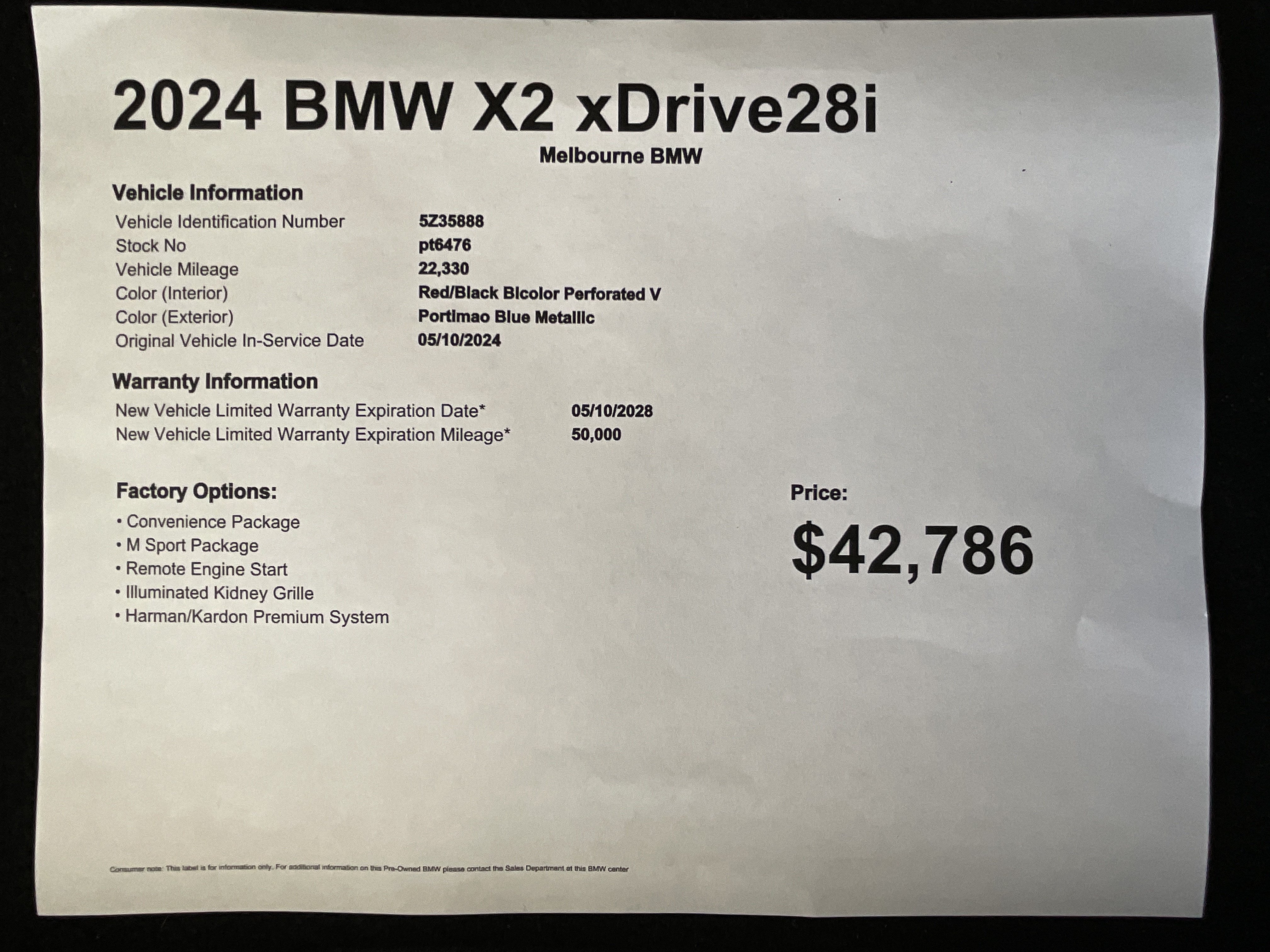 Used 2024 BMW X2 xDrive28i w/ M Sport Package AWD/4WD image 36