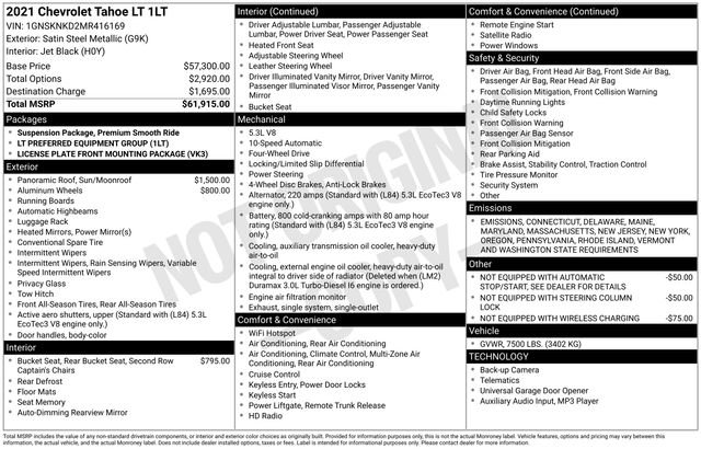 Certified 2021 Chevrolet Tahoe LT image 32