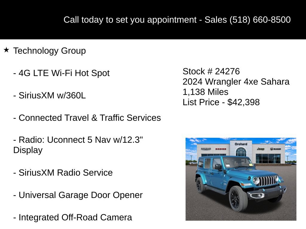 New 2024 Jeep Wrangler Unlimited Sahara w/ Technology Group AWD/4WD image 15