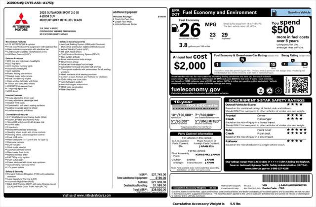 Used 2025 Mitsubishi Outlander Sport SE AWD/4WD image 4