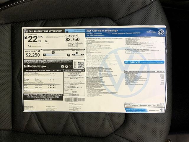 New 2026 Volkswagen Atlas SE AWD/4WD image 15