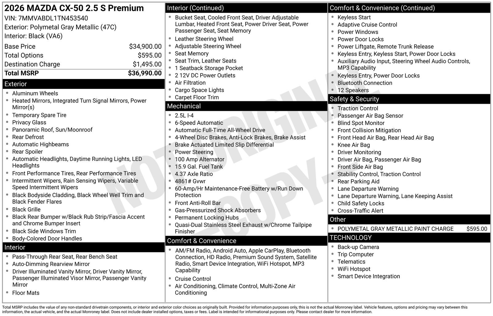 Certified 2026 MAZDA CX-50 AWD 2.5 S w/ Premium Package image 27