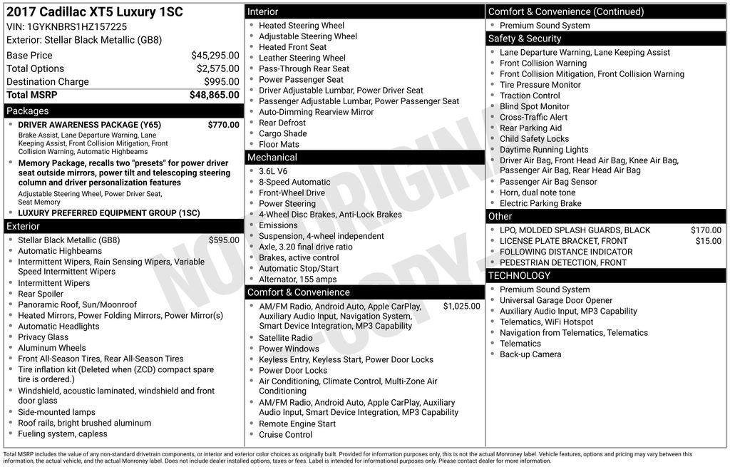 Used 2017 Cadillac XT5 Luxury w/ Driver Awareness Package image 5