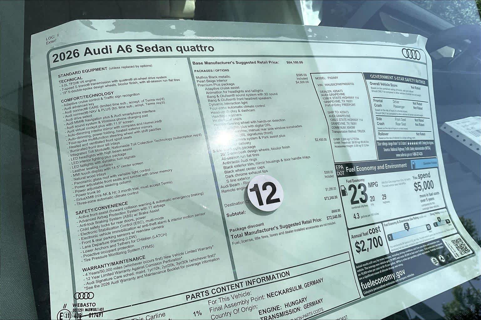 New 2026 Audi A6 Premium Plus AWD/4WD image 17