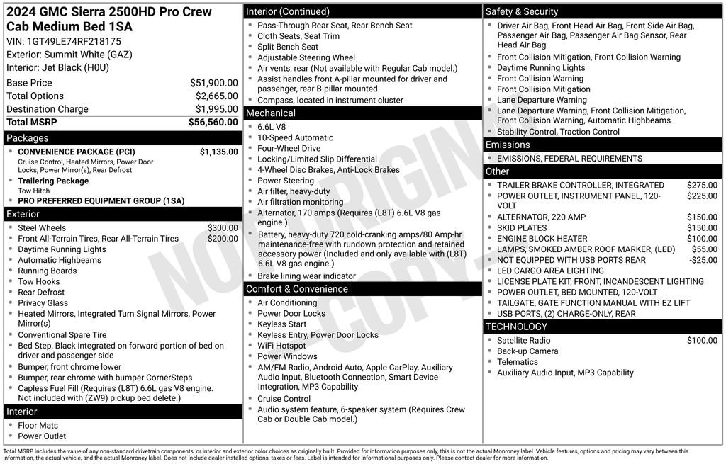 Used 2024 GMC Sierra 2500 Pro w/ Convenience Package image 11