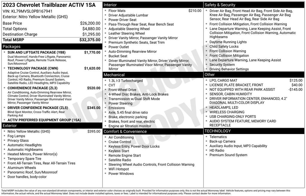 Used 2023 Chevrolet TrailBlazer ACTIV w/ Sun and Liftgate Package FWD image 27