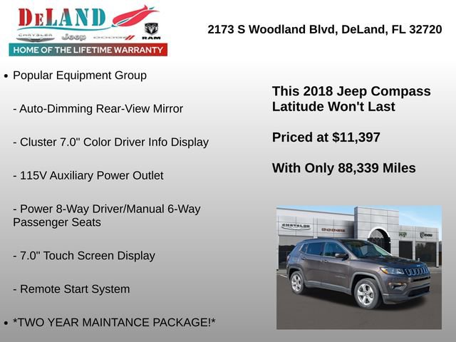 Used 2018 Jeep Compass Latitude w/ Popular Equipment Group image 7