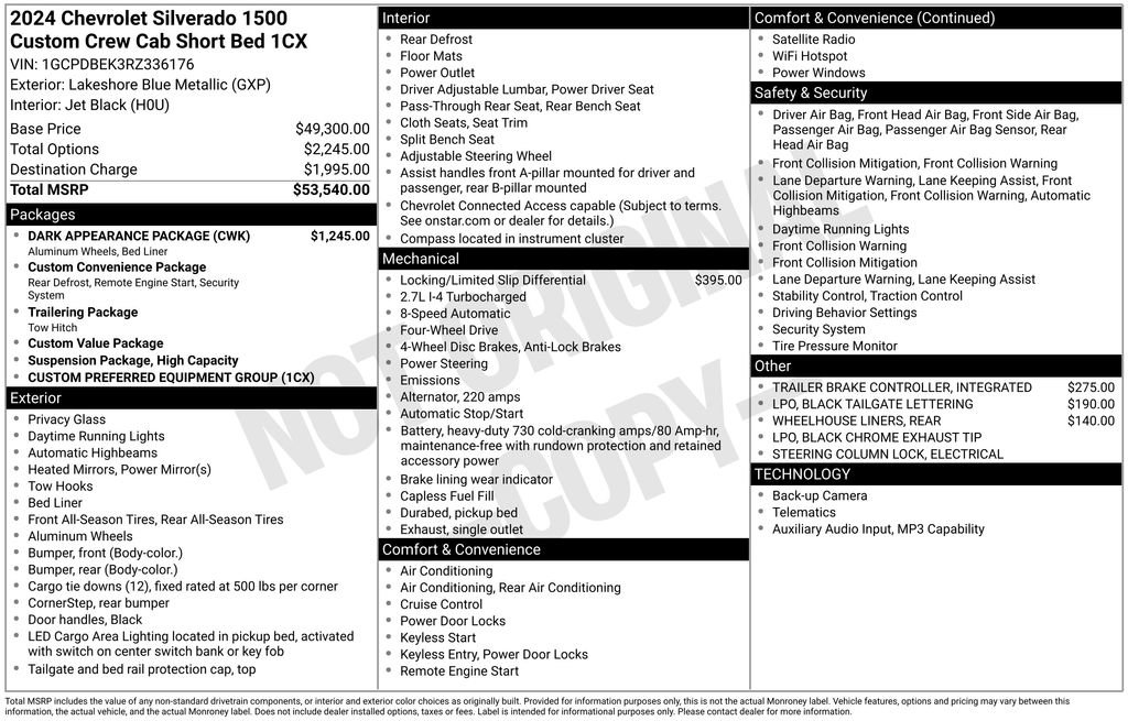 Used 2024 Chevrolet Silverado 1500 Custom w/ Dark Appearance Package AWD/4WD image 24