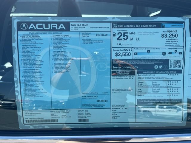 New 2025 Acura TLX w/ Technology Package FWD image 9