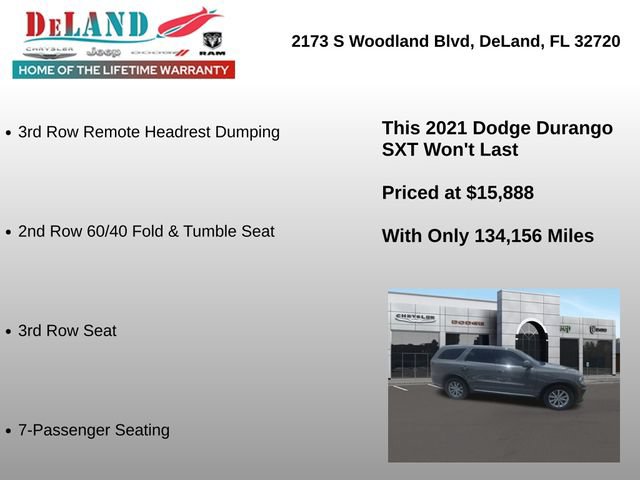 Used 2021 Dodge Durango SXT w/ 3rd Row Seating Group RWD image 3