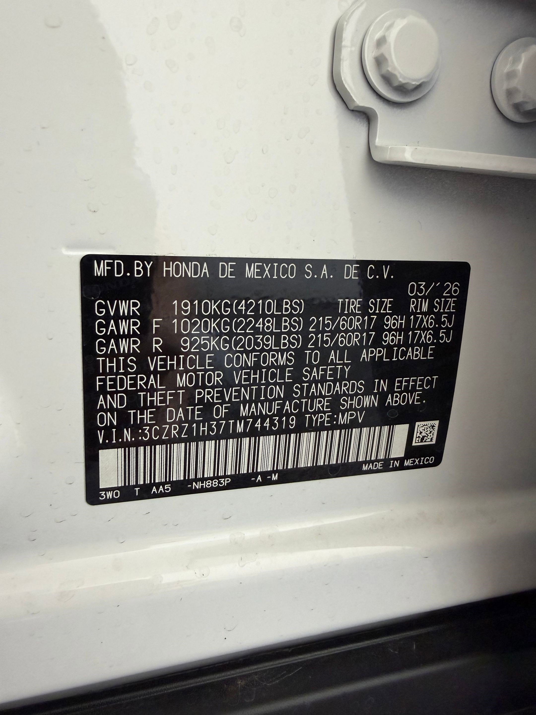 New 2026 Honda HR-V LX image 18