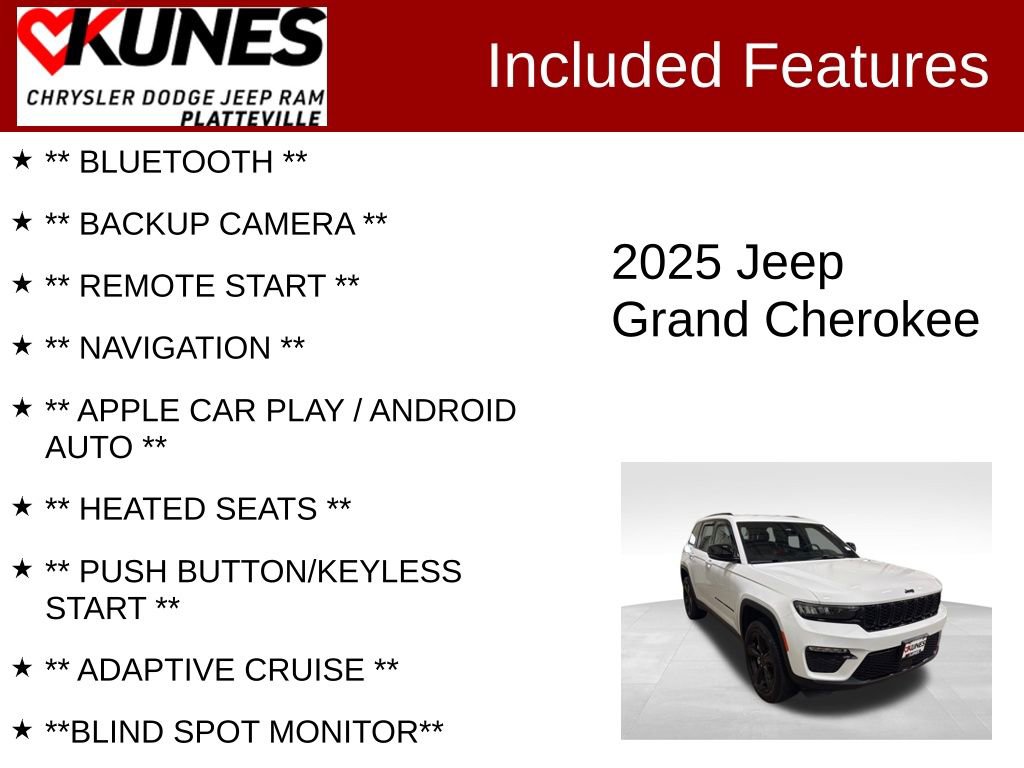 Used 2025 Jeep Grand Cherokee Limited w/ Black Appearance Package image 2