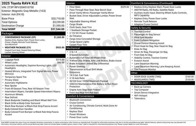Certified 2025 Toyota RAV4 XLE w/ Convenience Package AWD/4WD image 8
