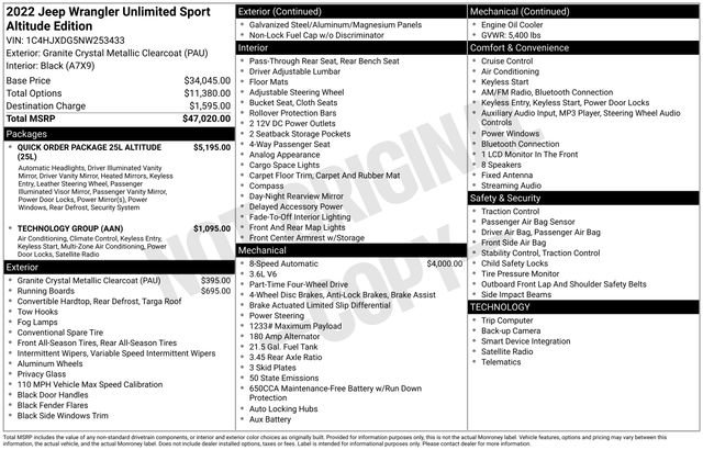 Used 2022 Jeep Wrangler Unlimited Sport image 34