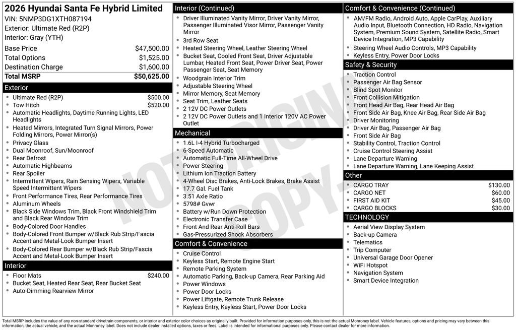 Used 2026 Hyundai Santa Fe Limited AWD/4WD image 3