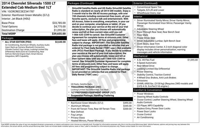 Used 2014 Chevrolet Silverado 1500 LT w/ All Star Edition RWD image 3