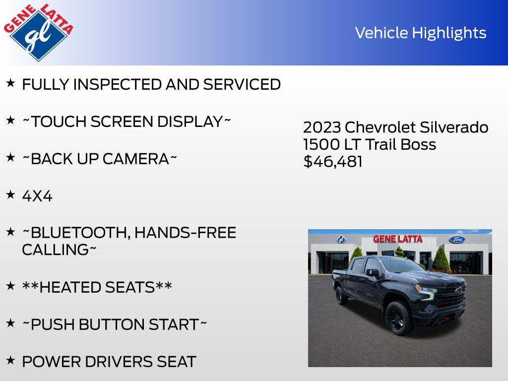 Used 2023 Chevrolet Silverado 1500 LT Trail Boss w/ LT Trail Boss Premium Package AWD/4WD image 34