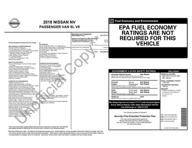 Used 2018 Nissan NV 3500 SL RWD image 32