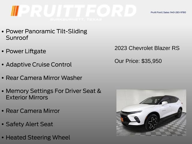 Used 2023 Chevrolet Blazer RS w/ Driver Confidence II Package image 25