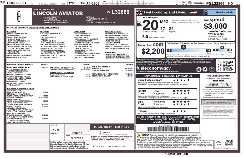 Used 2023 Lincoln Aviator Reserve w/ Equipment Group 201A image 39