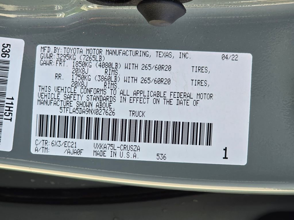 Used 2022 Toyota Tundra SR5 w/ TRD Sport Premium Package AWD/4WD image 23