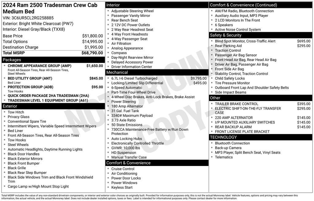 Used 2024 RAM 2500 Tradesman w/ Chrome Appearance Group AWD/4WD image 54